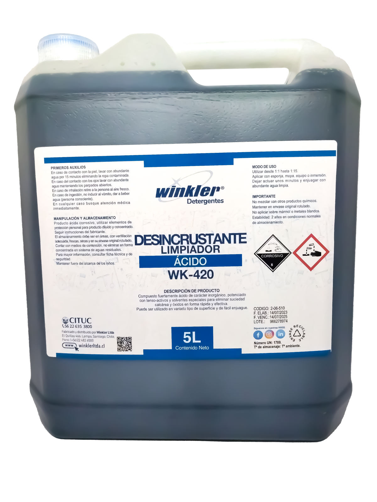 Desincrustante Acido. Env. 5 L. Wk-420