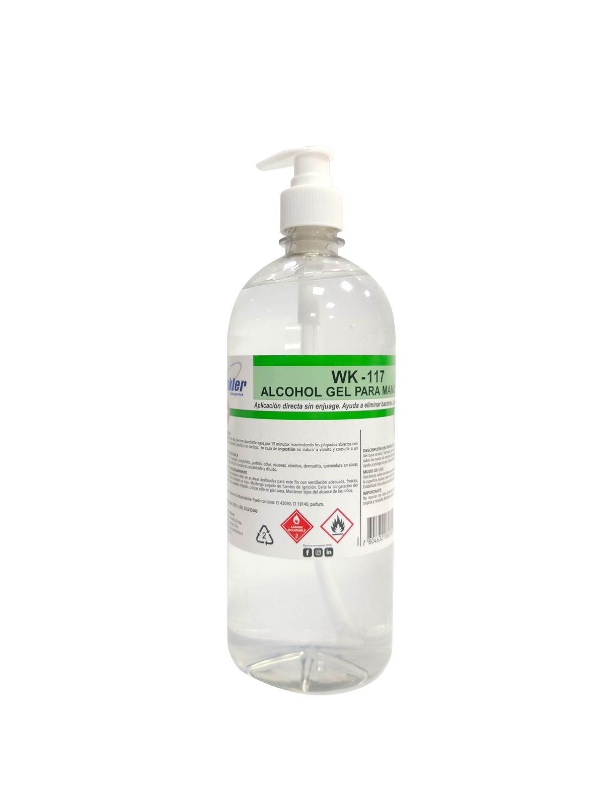 Alcohol Gel Incoloro 1 L Wk-117 I