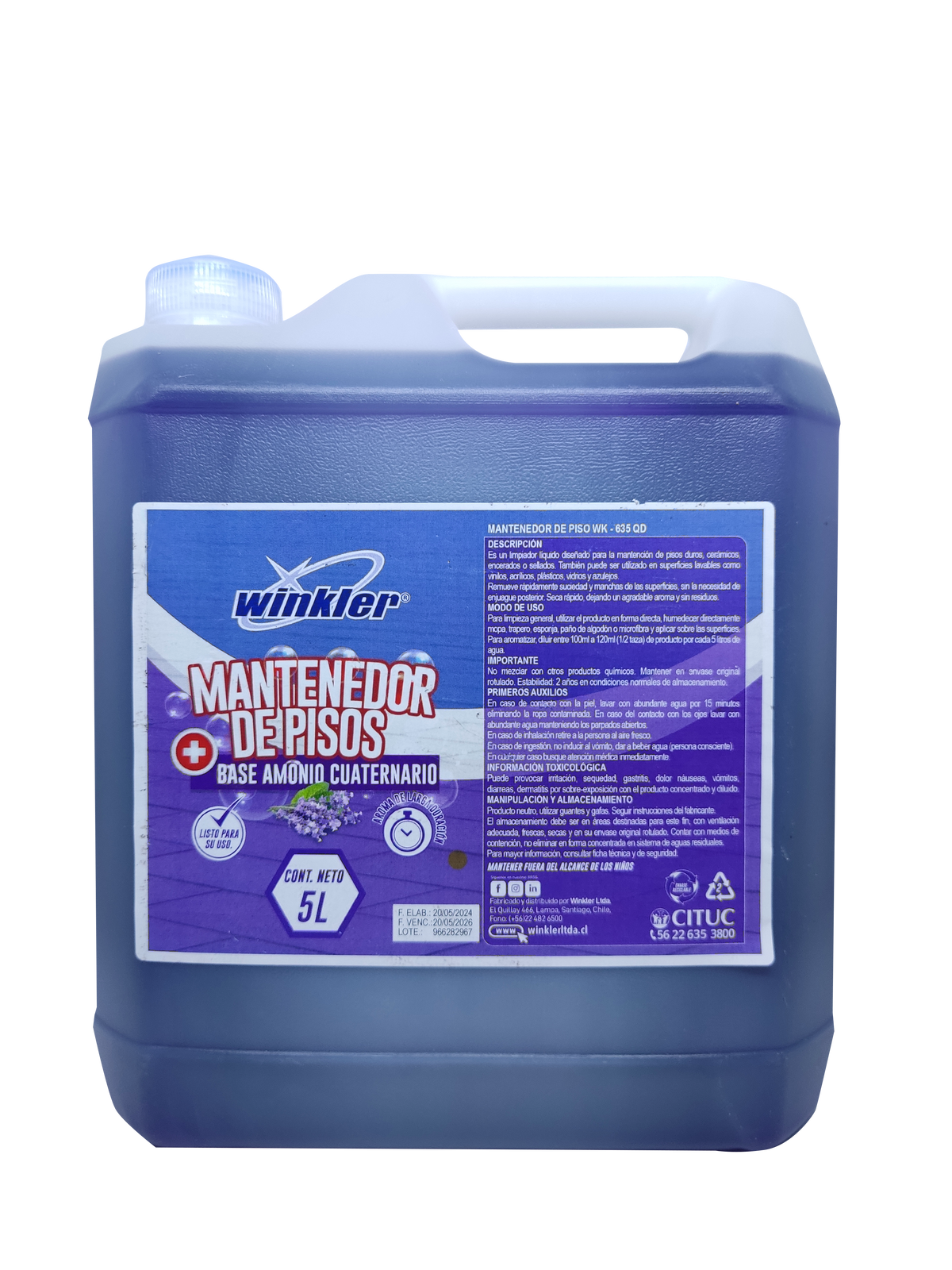 Mantenedor De Piso Desinfectante Lpu Env. 5 L Wk-635Qd