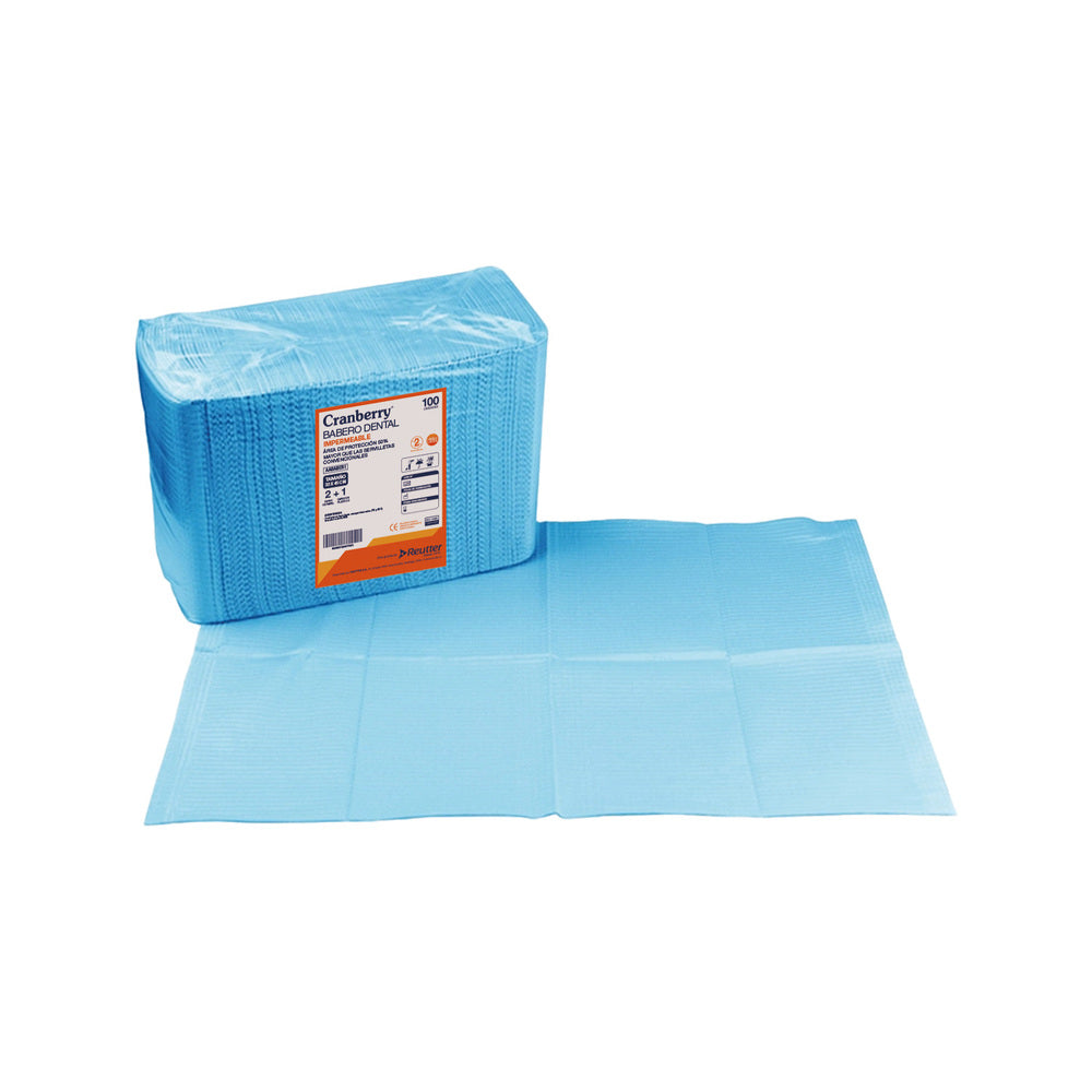 Babero Dese.Azul 3 Capas Bolsa X 100 Uds