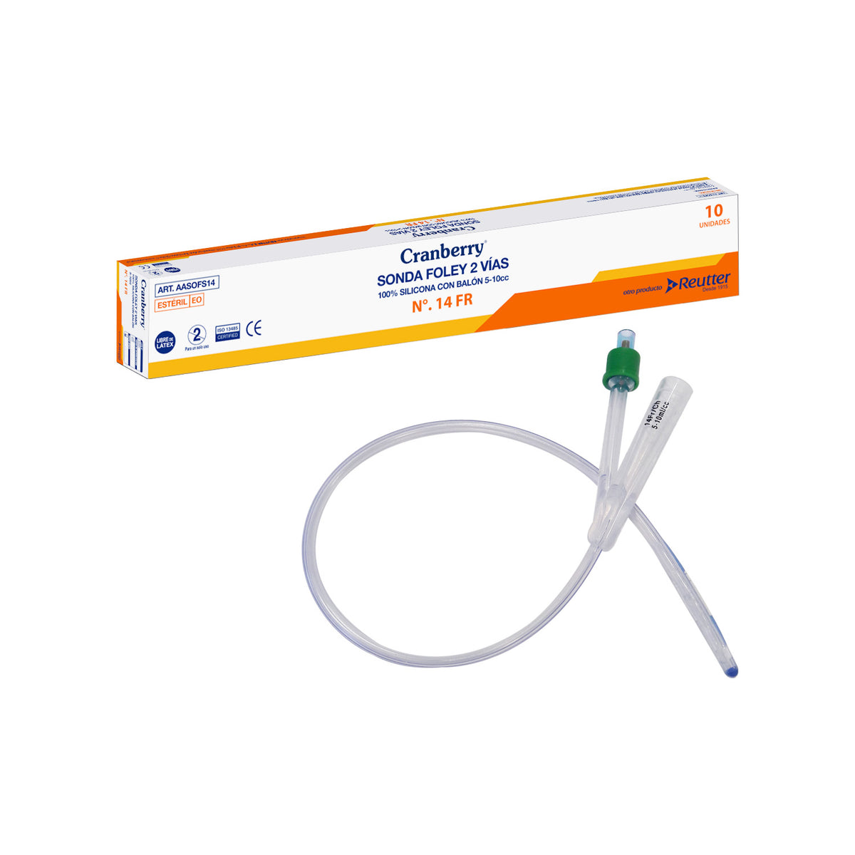Sonda Foley Silicona 2V C/Balon 5 - 10 Cc 14 Fr