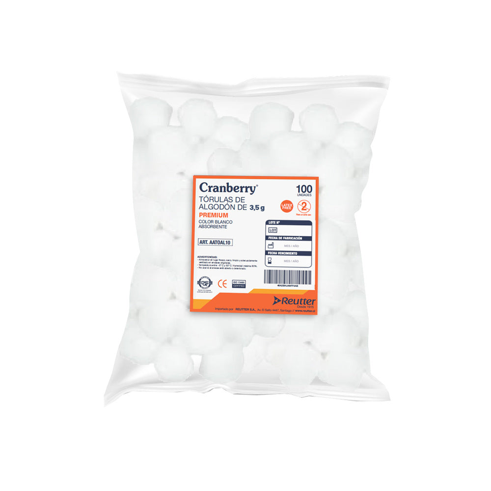 Tórulas De Algodon 3.5 Gr. Bolsa X 100 Uds