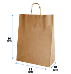 Bolsa De Papel Kraft Café 22 X 10 X 30
