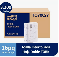 Papel Interfoliado Tork Advanced D/H 21 X 24 Cm 200 H Caja 16 Uds